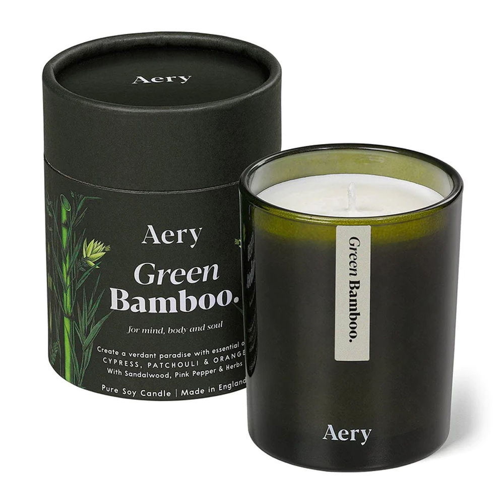 Aery Living Green Bamboo Scented Candle